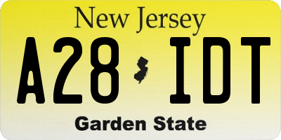 NJ license plate A28IDT