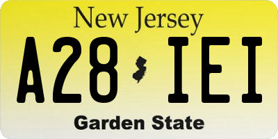 NJ license plate A28IEI