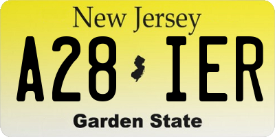 NJ license plate A28IER