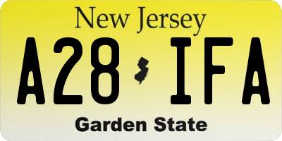 NJ license plate A28IFA