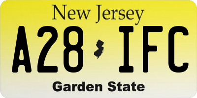 NJ license plate A28IFC