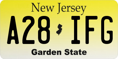 NJ license plate A28IFG