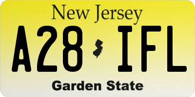 NJ license plate A28IFL