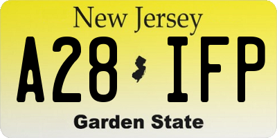 NJ license plate A28IFP