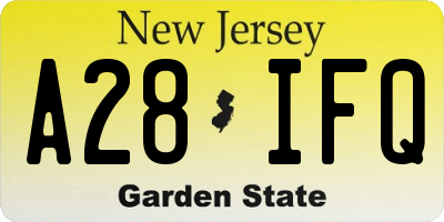 NJ license plate A28IFQ