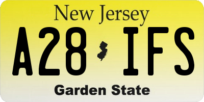 NJ license plate A28IFS