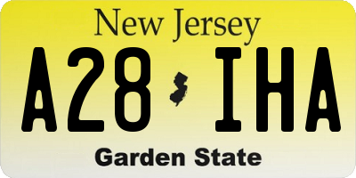 NJ license plate A28IHA