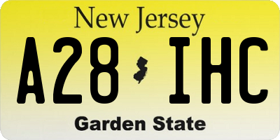 NJ license plate A28IHC