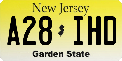 NJ license plate A28IHD