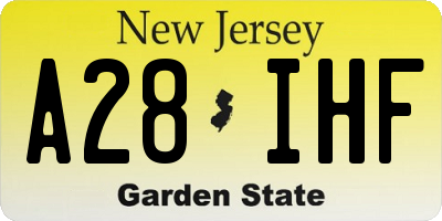 NJ license plate A28IHF