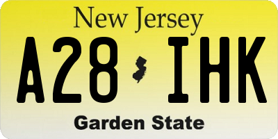 NJ license plate A28IHK