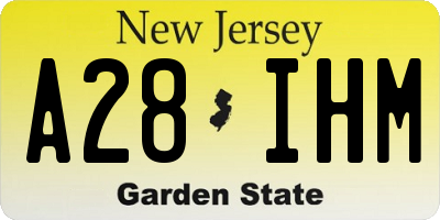 NJ license plate A28IHM