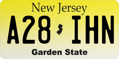 NJ license plate A28IHN