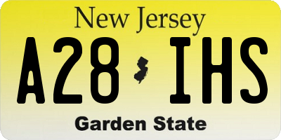 NJ license plate A28IHS