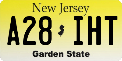 NJ license plate A28IHT