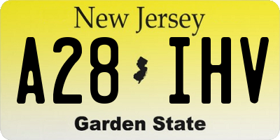 NJ license plate A28IHV