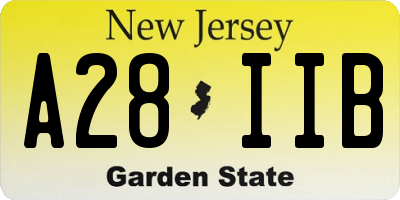NJ license plate A28IIB