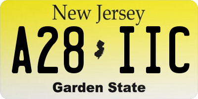 NJ license plate A28IIC