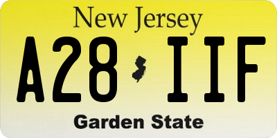 NJ license plate A28IIF