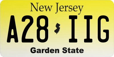 NJ license plate A28IIG