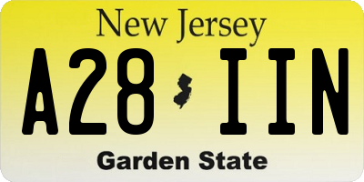 NJ license plate A28IIN
