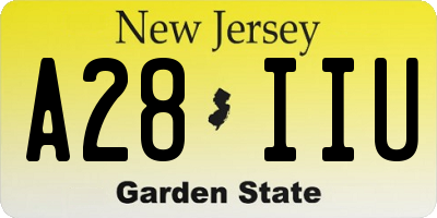 NJ license plate A28IIU