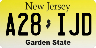NJ license plate A28IJD