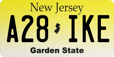 NJ license plate A28IKE