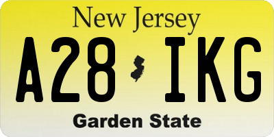 NJ license plate A28IKG