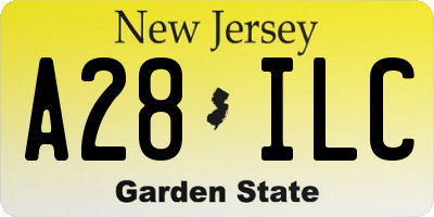 NJ license plate A28ILC