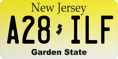 NJ license plate A28ILF