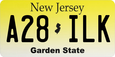 NJ license plate A28ILK