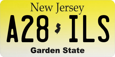 NJ license plate A28ILS