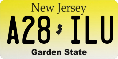 NJ license plate A28ILU