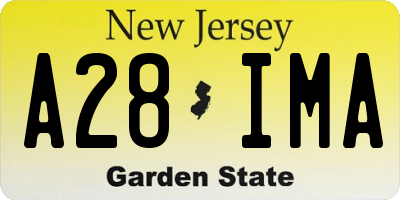 NJ license plate A28IMA