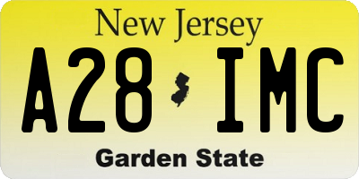 NJ license plate A28IMC