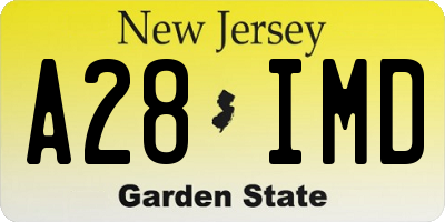 NJ license plate A28IMD