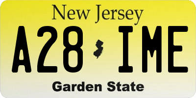 NJ license plate A28IME