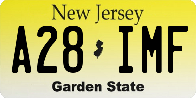 NJ license plate A28IMF