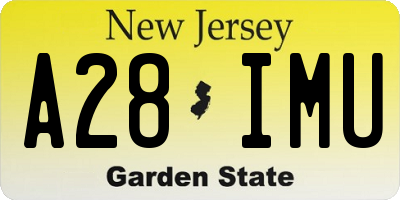 NJ license plate A28IMU