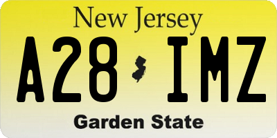 NJ license plate A28IMZ