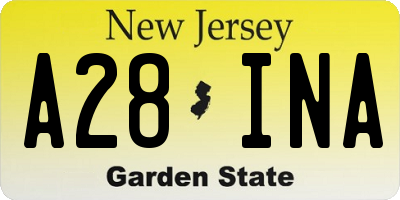 NJ license plate A28INA