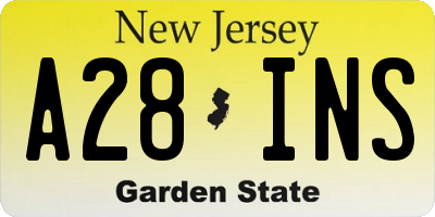 NJ license plate A28INS