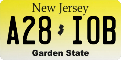 NJ license plate A28IOB