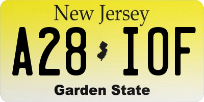 NJ license plate A28IOF