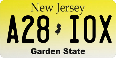 NJ license plate A28IOX