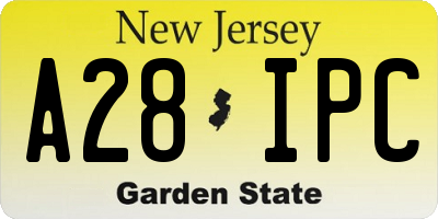 NJ license plate A28IPC