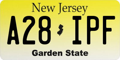 NJ license plate A28IPF
