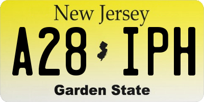 NJ license plate A28IPH