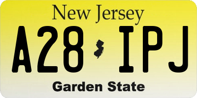 NJ license plate A28IPJ